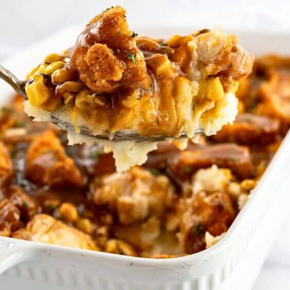Mashed Potato and Crispy Chicken Casserole