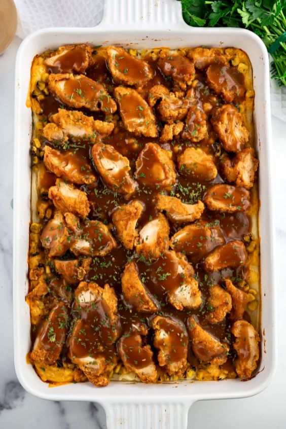 Mashed Potato and Crispy Chicken Casserole