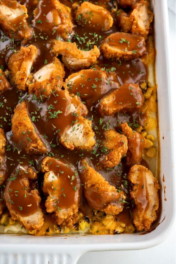 Mashed Potato and Crispy Chicken Casserole
